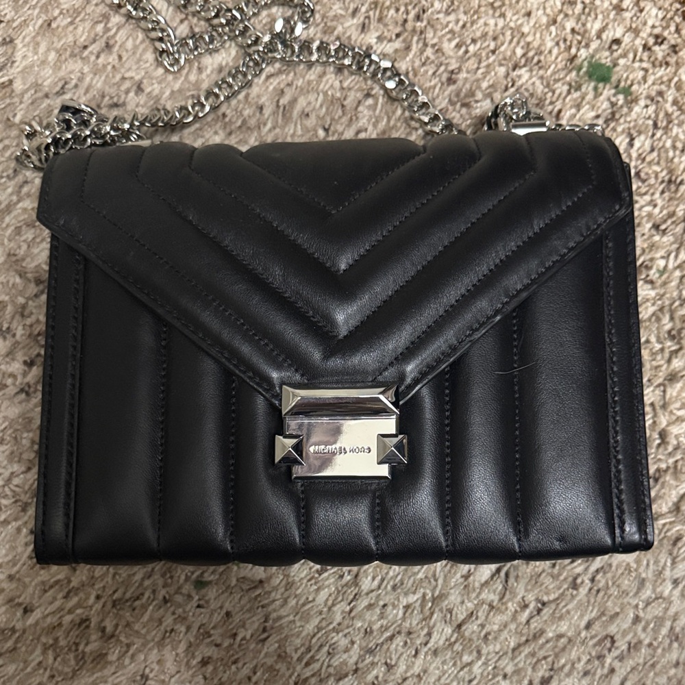 Michael Kors Black Quilted Crossbody Bag